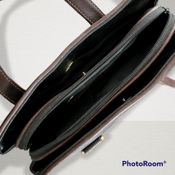 Dolce Vita Jackson faux black amd brown leather shoulder bag - Picture 5 of 7